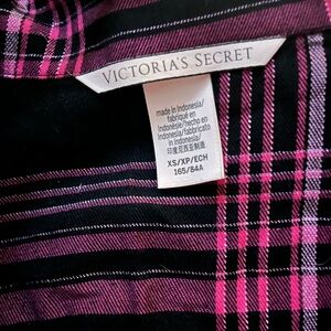 Victoria's Secret Pink and Black Plaid Shirt